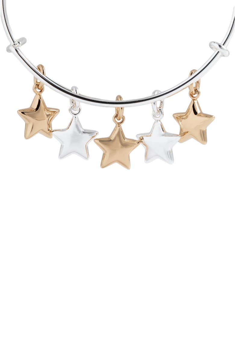 Alex and Ani Puffy Star Multi Charm Bangle Bracelet, Alternate, color,