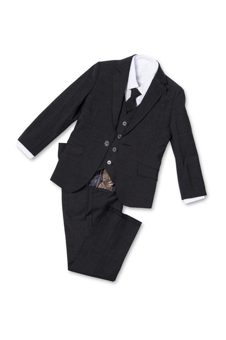 Kids' Luxor 5-Piece Slim Fit Suit, Main, color, Kem Charcoal