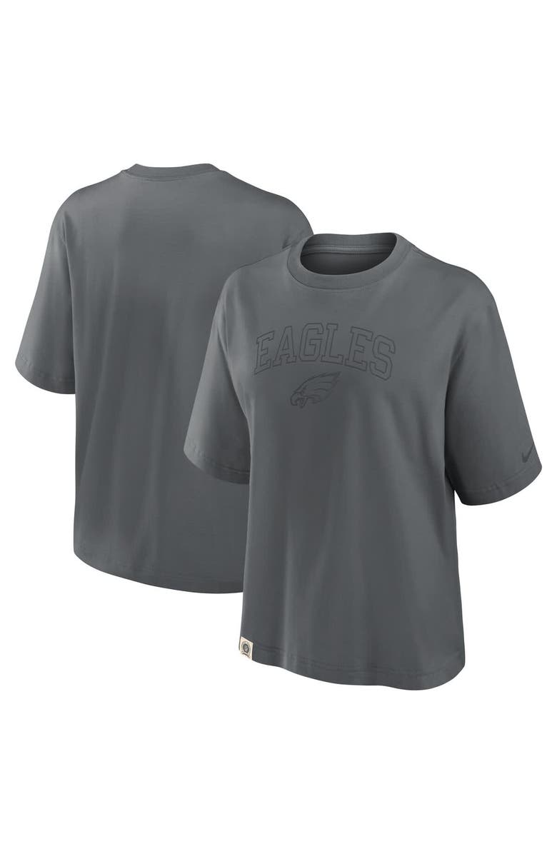 Nike Women's Nike Charcoal Philadelphia Eagles Glory Arch Boxy T-Shirt, Alternate, color, Charcoal