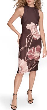 Donna Karan New York Sleeveless Floral Cocktail Dress