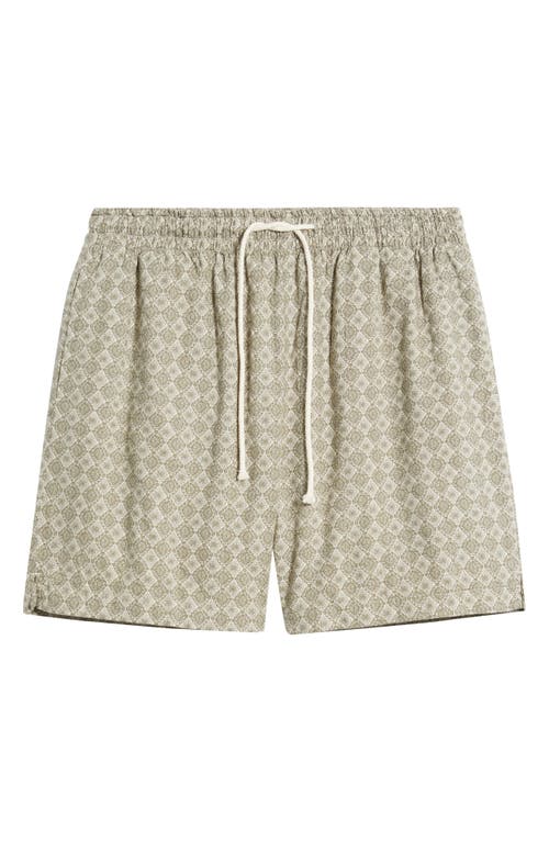 Rails Aries Relaxed Fit Short Sleeve Linen Camp Shirt In Diamond Oat Olive