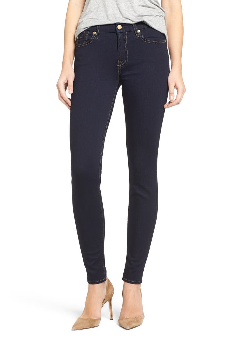 7 For All Mankind® 'b(air)' Skinny Jeans, Alternate, color, RINSED INDIGO