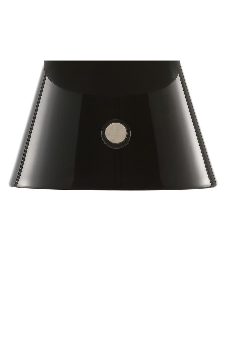 JONATHAN Y Porcini Contemporary Bohemian Rechargeable/Cordless Iron Integrated Portable LED Mushroom Table Lamp, Alternate, color, Black