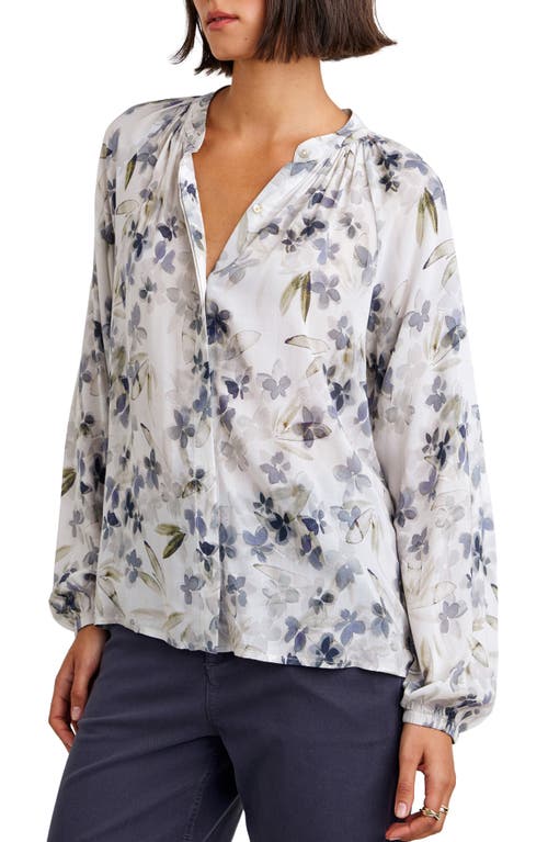 Bella Dahl Floral Print Button-up Blouse In White