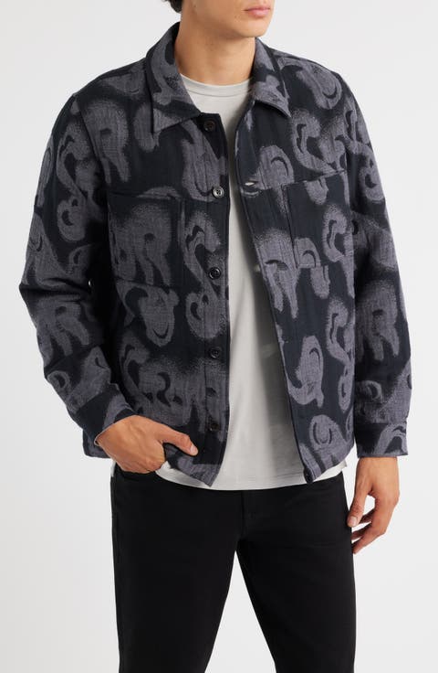 Abstract Print Casual Fit Button-Up Shirt