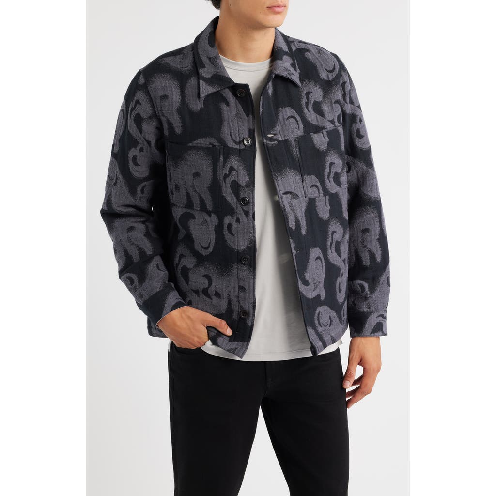 PS Paul Smith Abstract Print Casual Fit Button-Up Shirt in Black  product