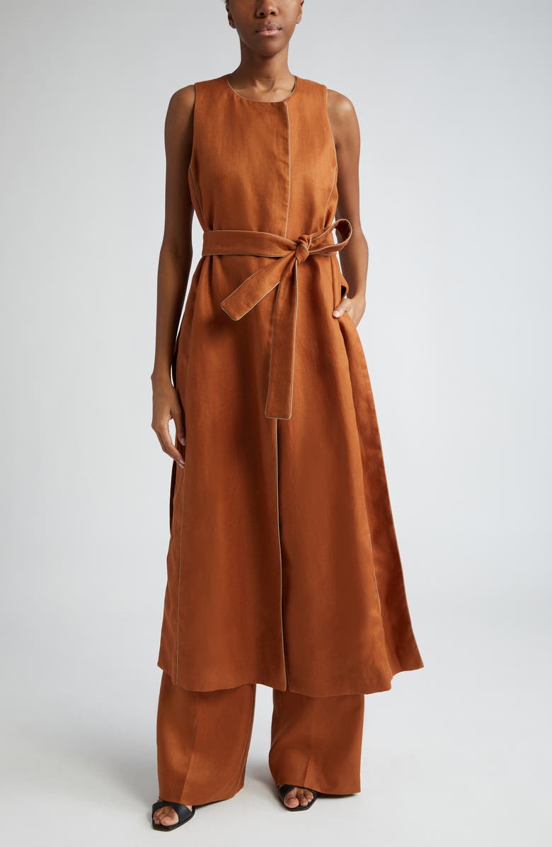 Max Mara Hangar Linen Twill Wide Leg Pants, Alternate, color,