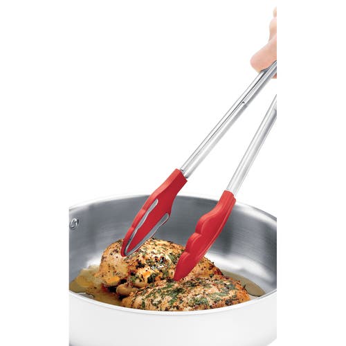 Cuisipro 9.5 Inch Tongs With Teeth, Red In Red