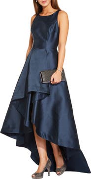 Adrianna Papell Mikado High/Low Sleeveless Gown