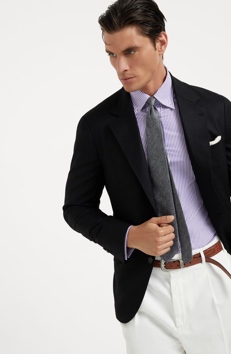 Brunello Cucinelli Virgin wool flannel deconstructed blazer, Alternate, color, 