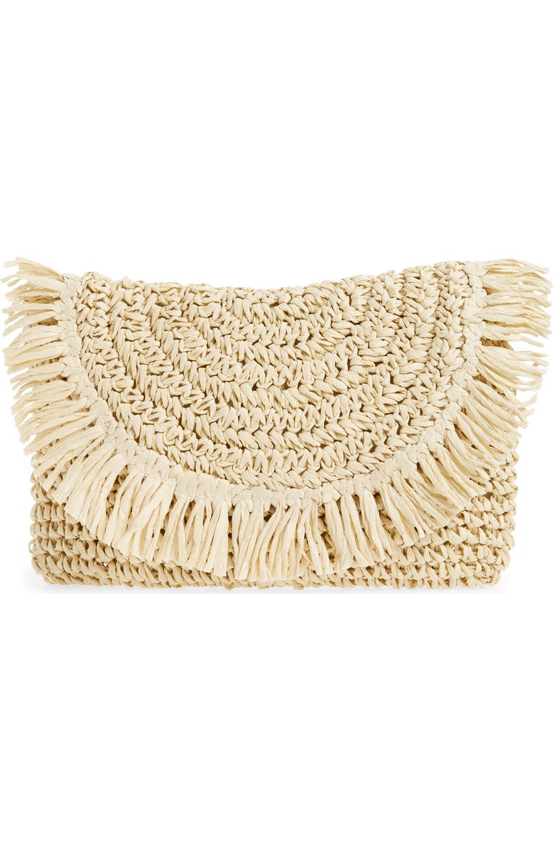 Nordstrom Clara Soft Straw Clutch, Main, color,