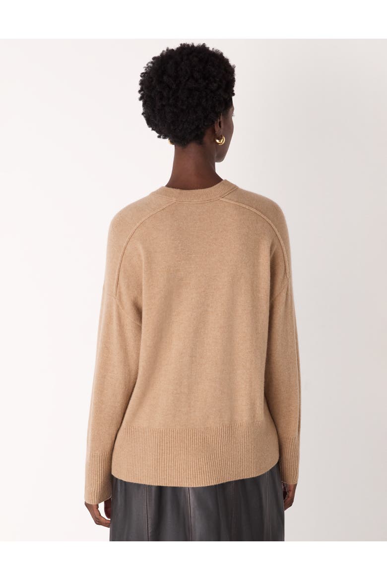 Cashmere Seam Detail Crew Sweater, Alternate, color, Camel