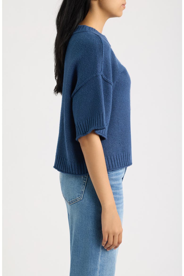 Broome Crop Short Sleeve Sweater, Alternate, color, CADET BLUE