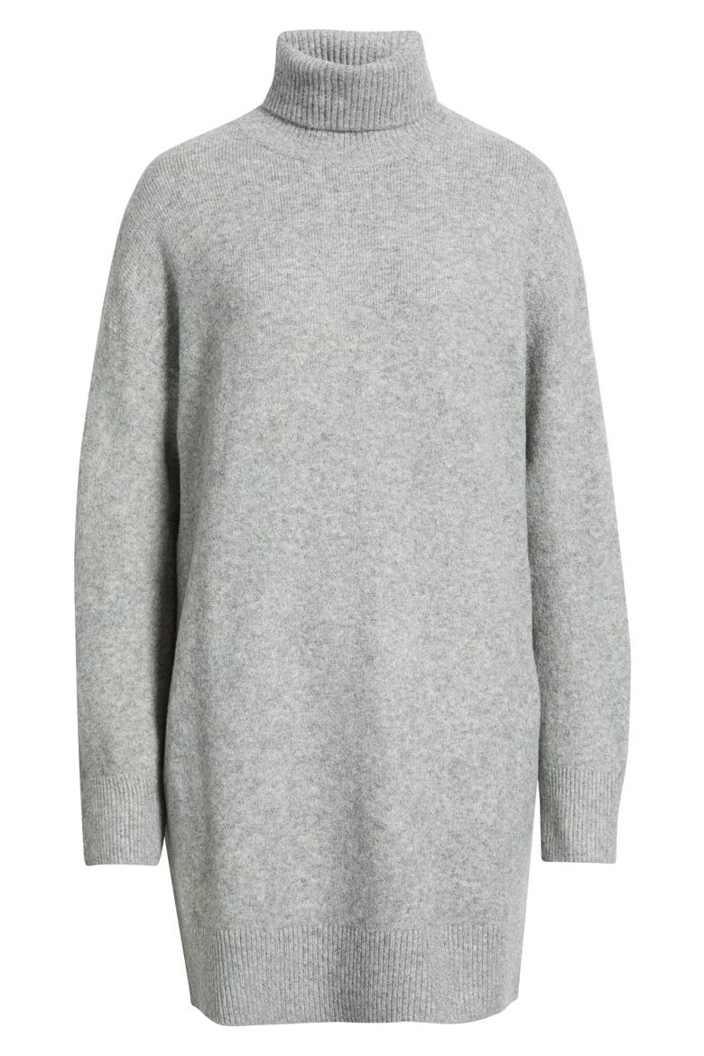 Taldote Turtleneck Long Sleeve Sweater Dress, Alternate, color, MEDIUM HEATHER GREY