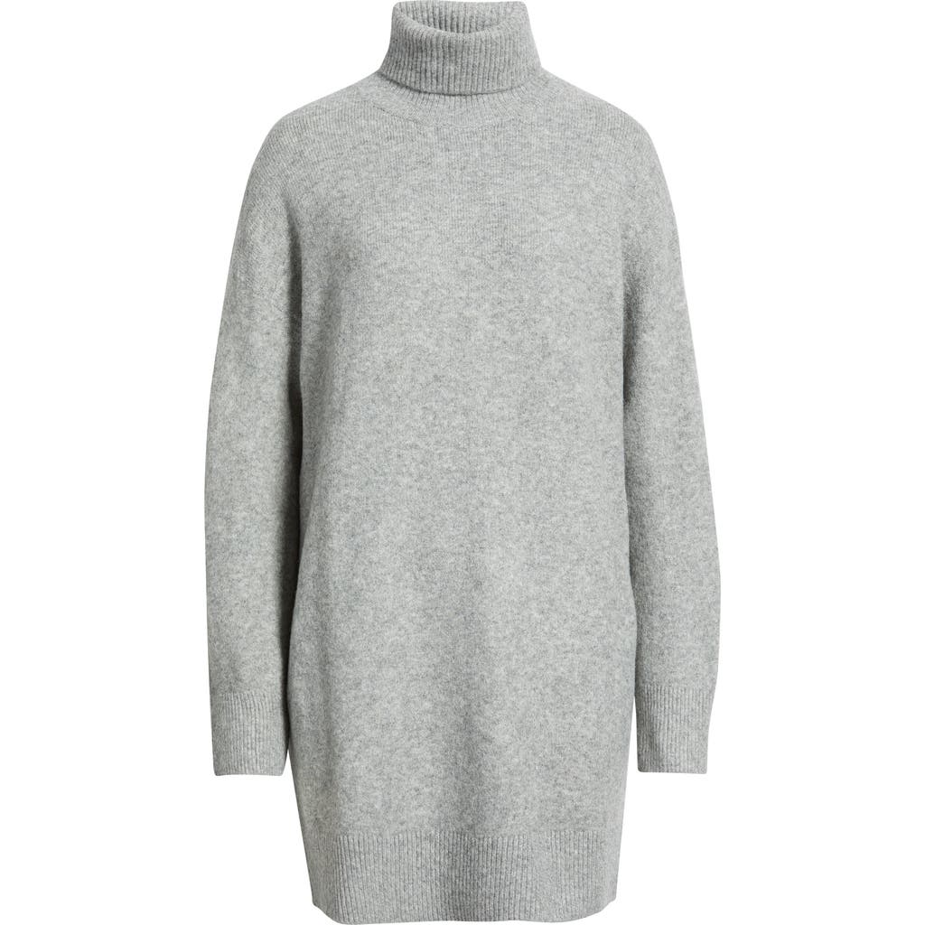Mango Taldote Turtleneck Long Sleeve Sweater Dress In Gray