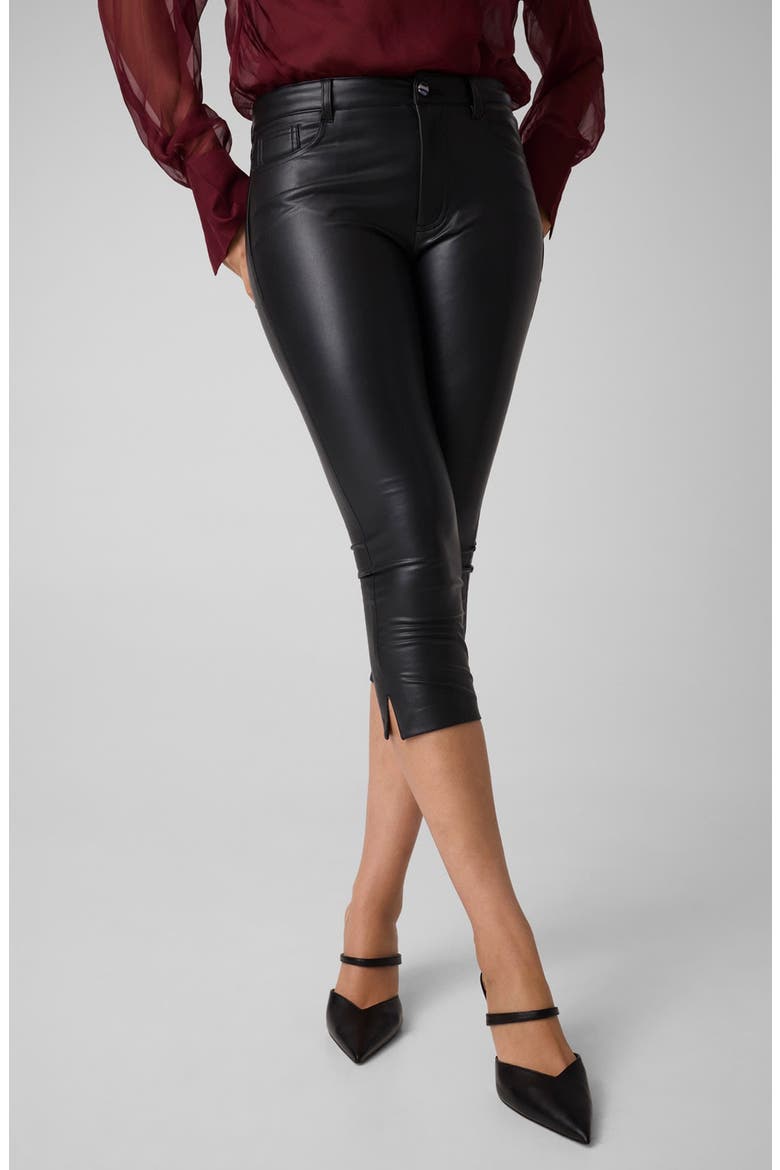 Faux Leather Capri Pants, Main, color, JBLACK-BLACK
