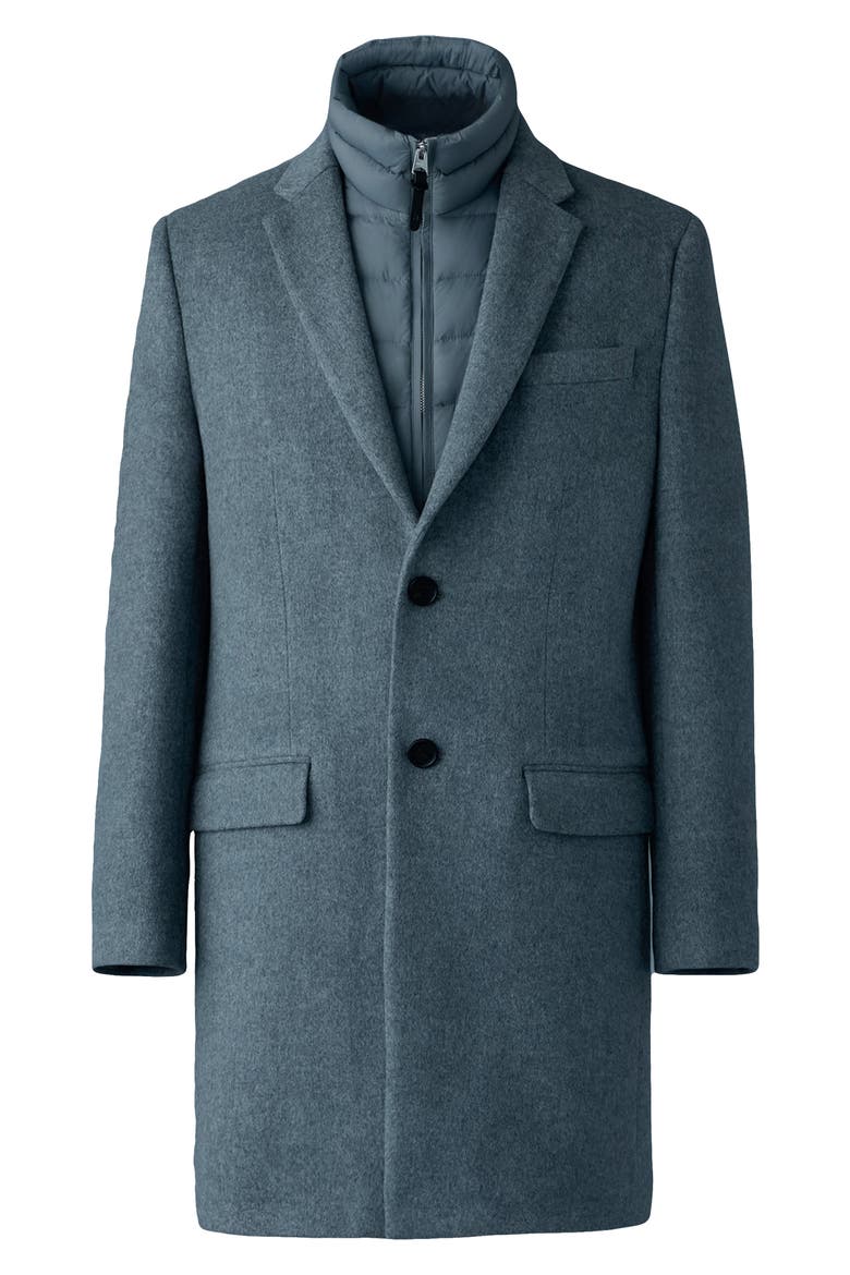 Skai-SLB Virgin Wool Coat with Removable Down Bib, Alternate, color, CARBON MIX