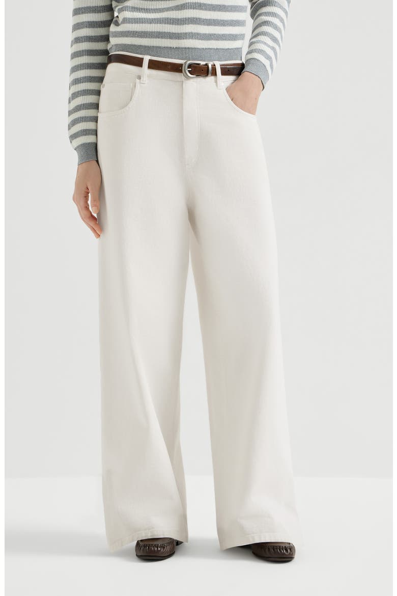 Relaxed trousers with monili, Main, color, Panama