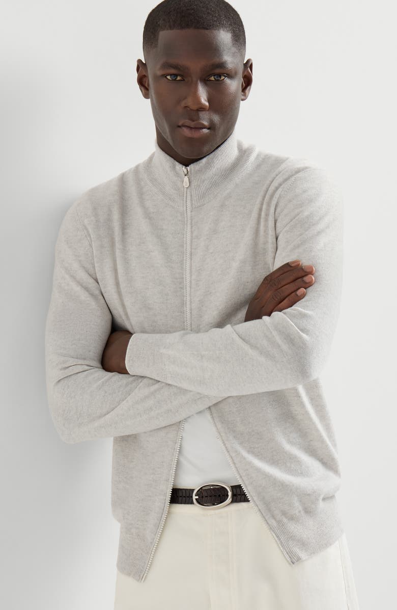 Brunello Cucinelli Cashmere cardigan, Alternate, color, Fog