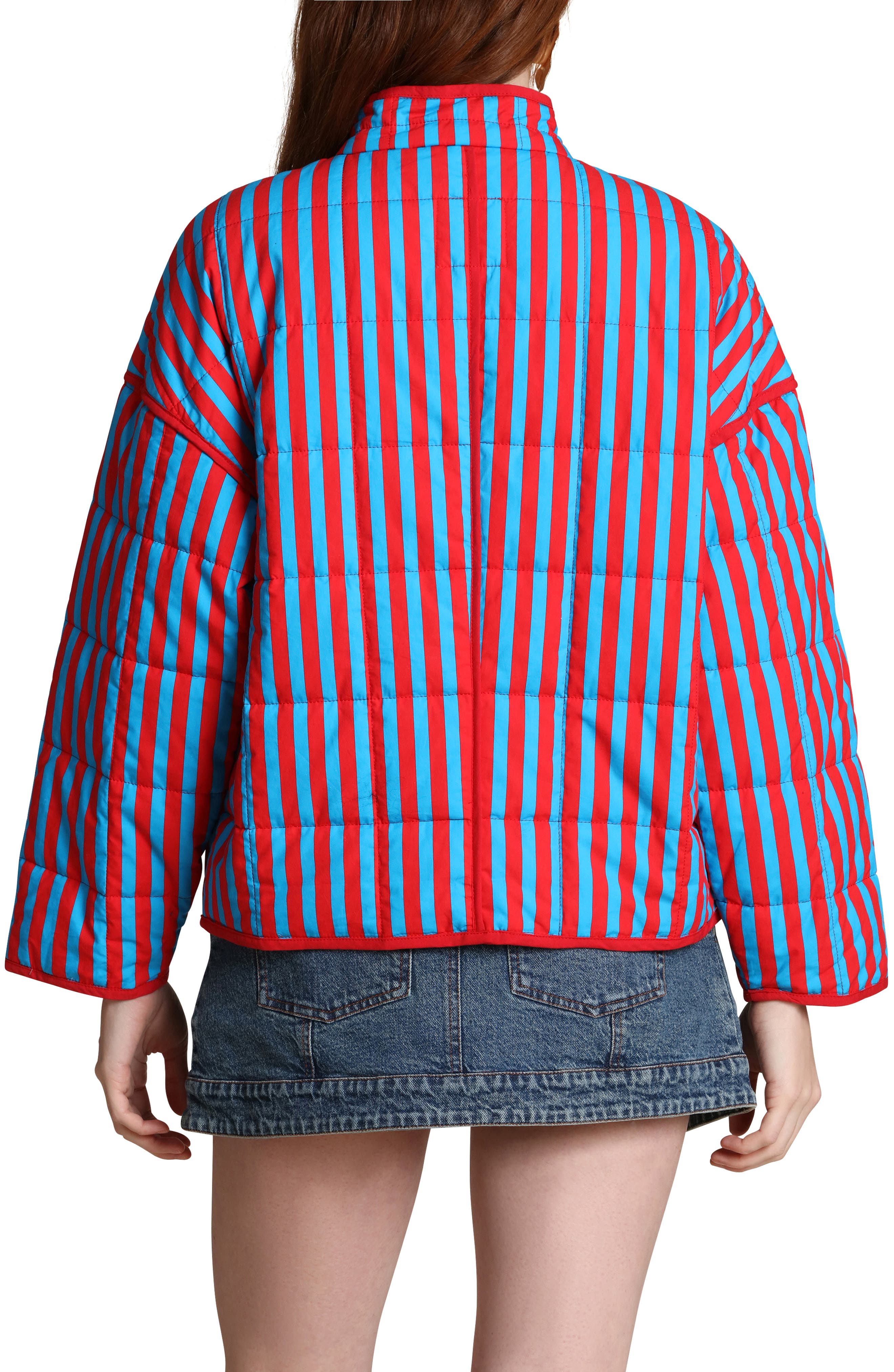Stripe Boxy Quilted Cotton Blend Jacket - image 2
