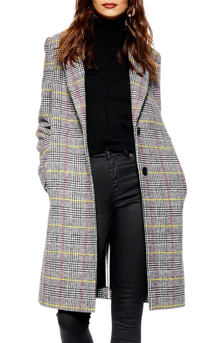 Topshop Piper Check Jacket, Main, color, 