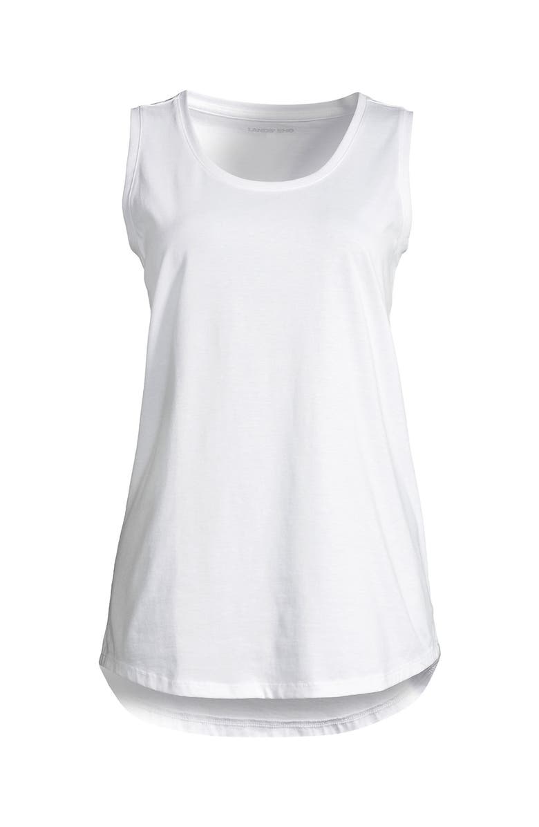 Lands' End Supima Cotton Tunic Tank Top, Alternate, color, White