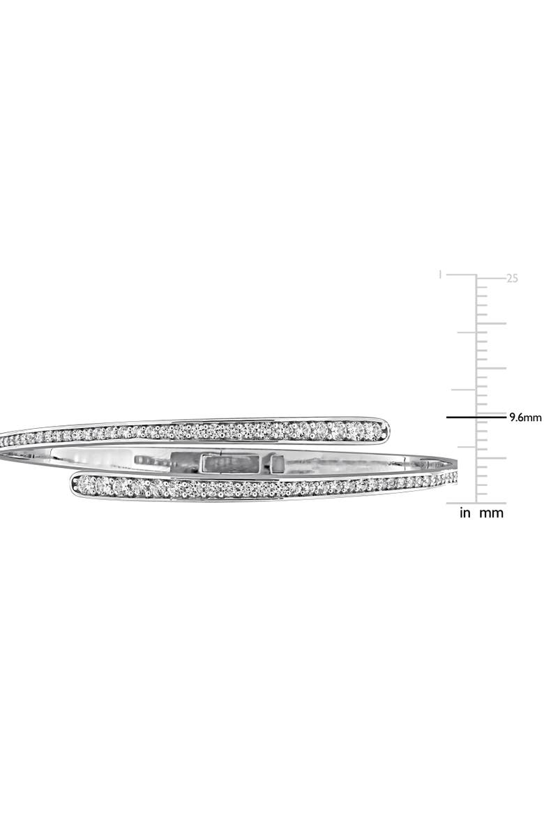 Lab-Created White Sapphire Wrap Bangle, Alternate, color, Sterling Silver