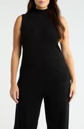 Tahari ASL Sleeveless Mock Neck Sweater