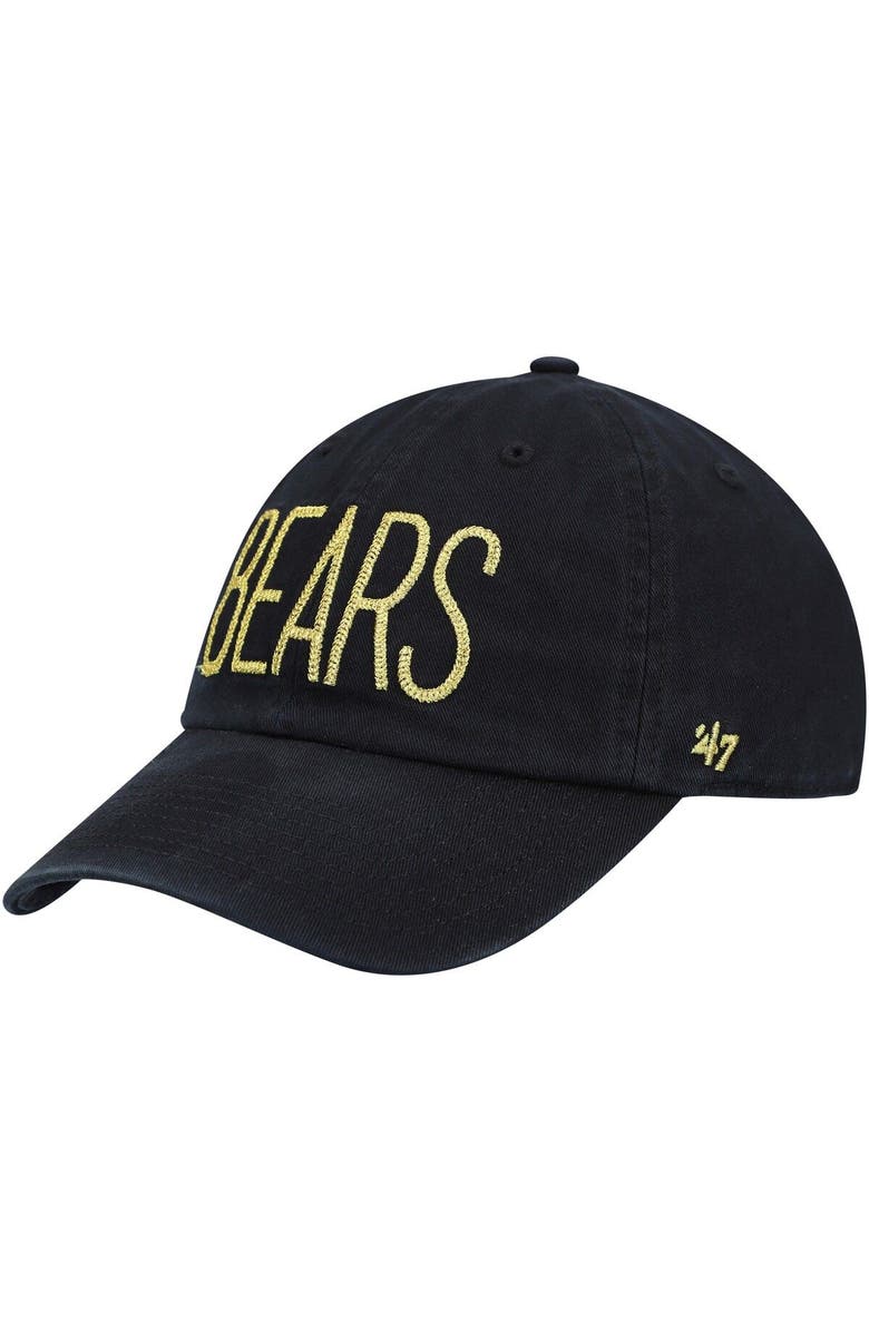 '47 Women's '47 Black Chicago Bears Shimmer Text Clean Up Adjustable Hat, Main, color, 