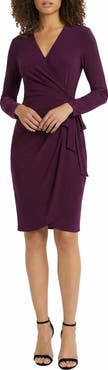 Maggy London Matte Jersey Long Sleeve Wrap Dress
