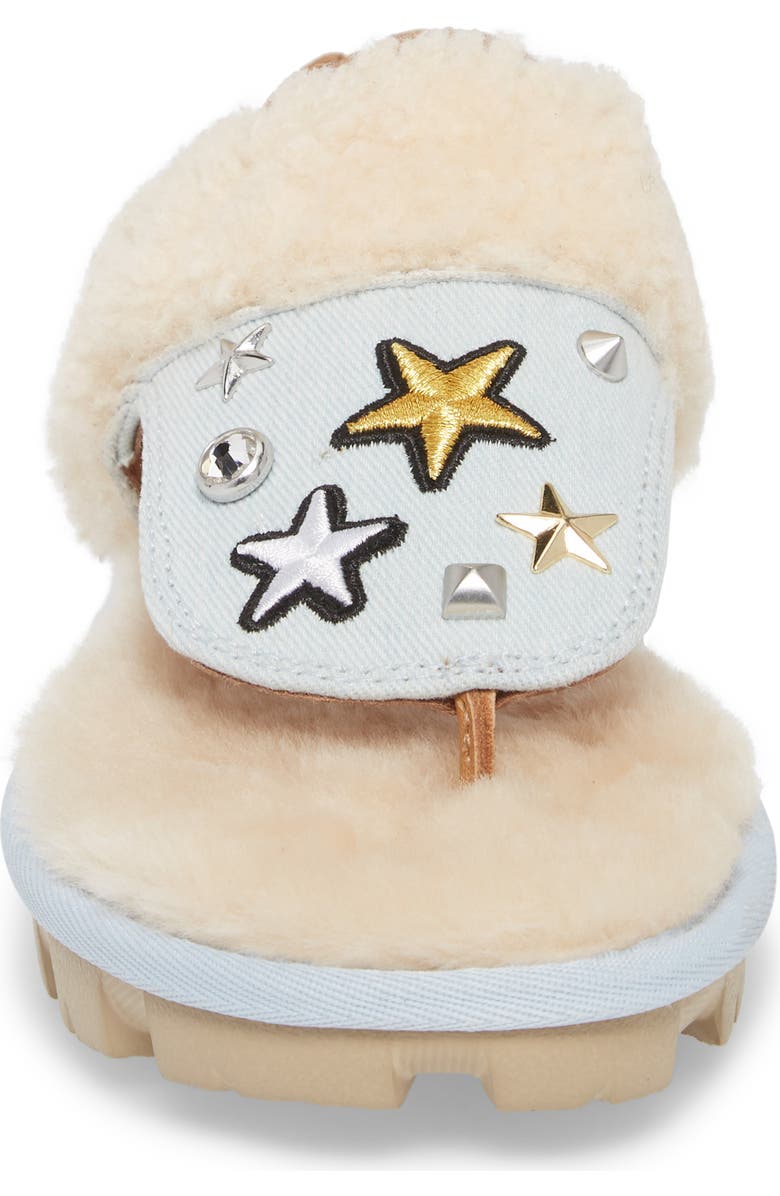 UGG<sup>®</sup> Patch It Slingback Sandal with Genuine Shearling Trim, Alternate, color,