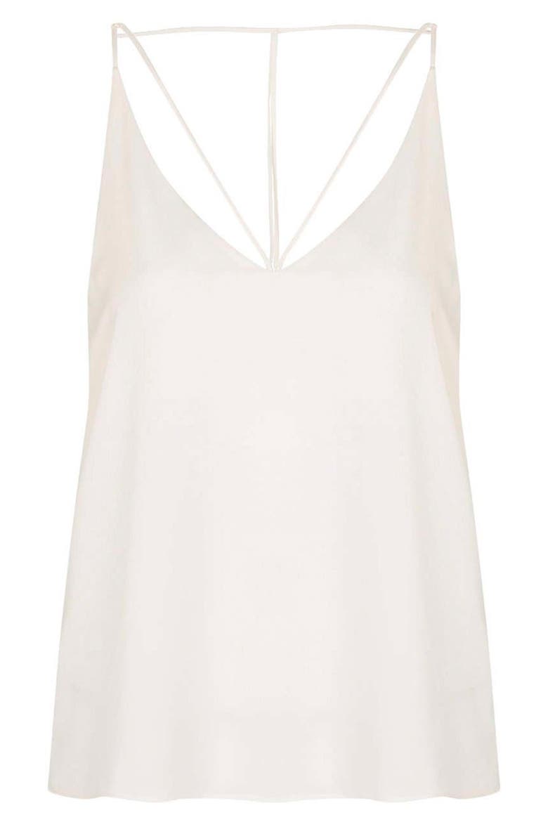 Strappy Plunge Neck Camisole, Alternate, color, CREAM