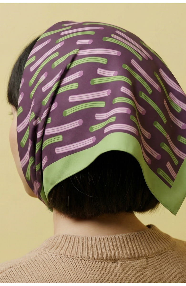 Centinelle Churros Cotton Silk Bandana, Alternate, color, Brown