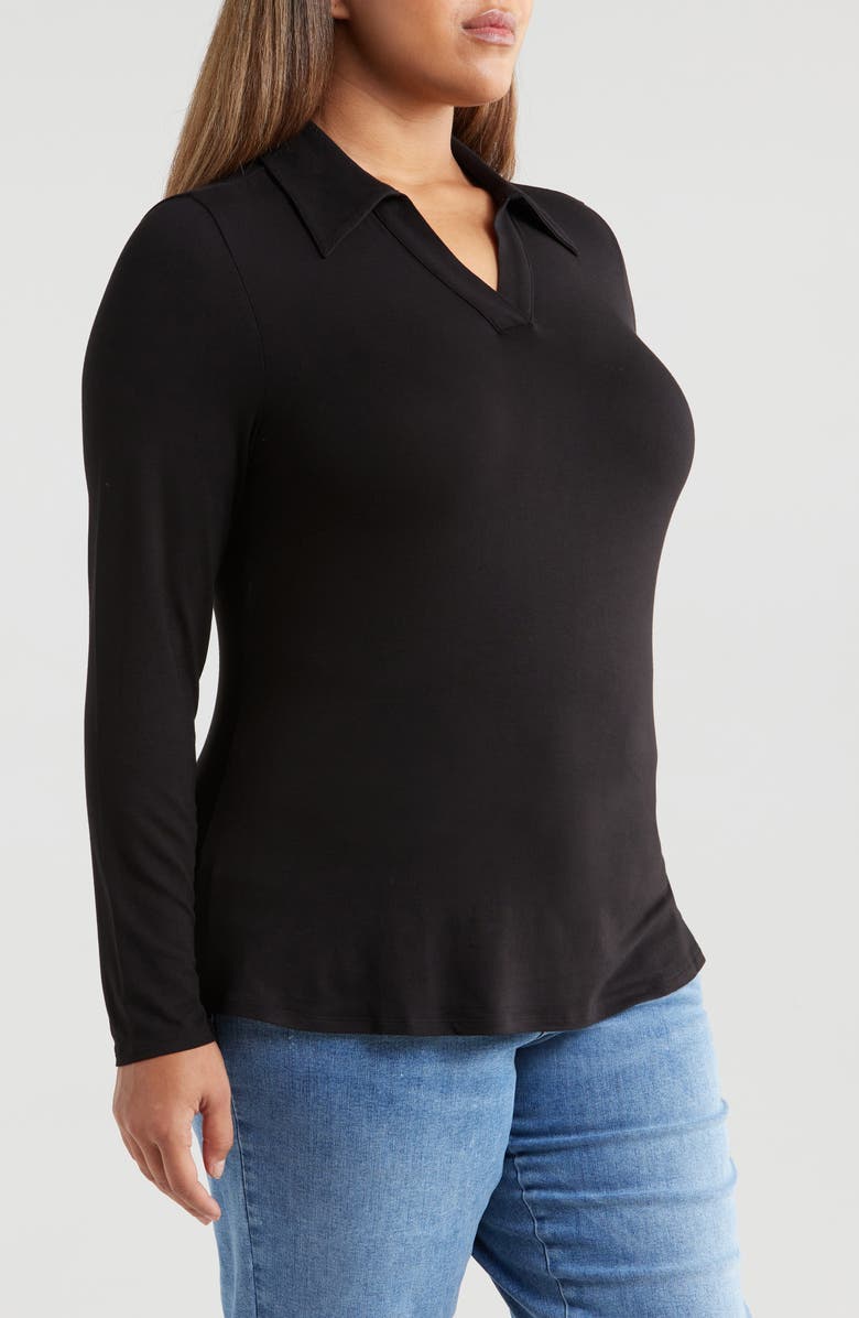 Universal Standard Aalto Long Sleeve Johnny Collar Polo, Alternate, color, 