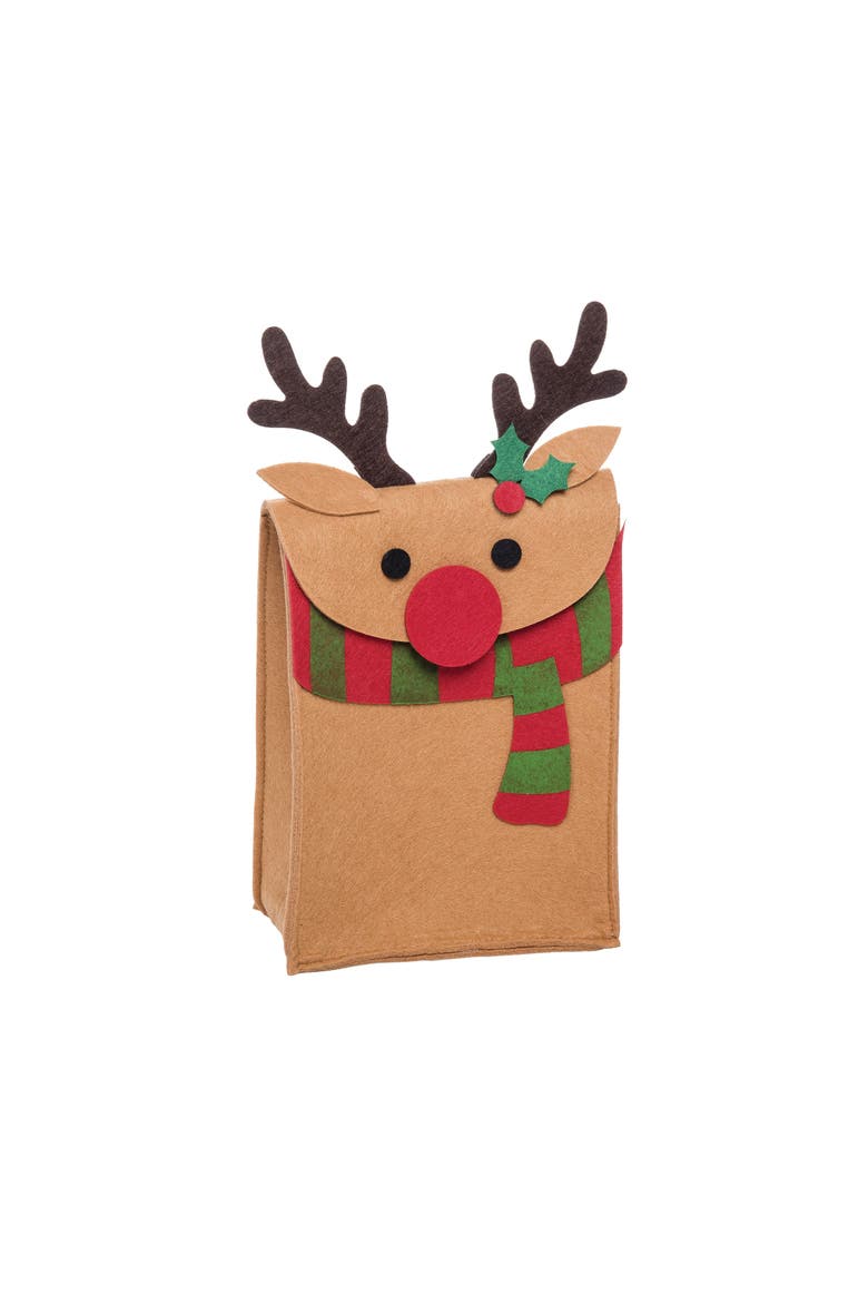 Reindeer Felt Bag Small, Main, color, Brown