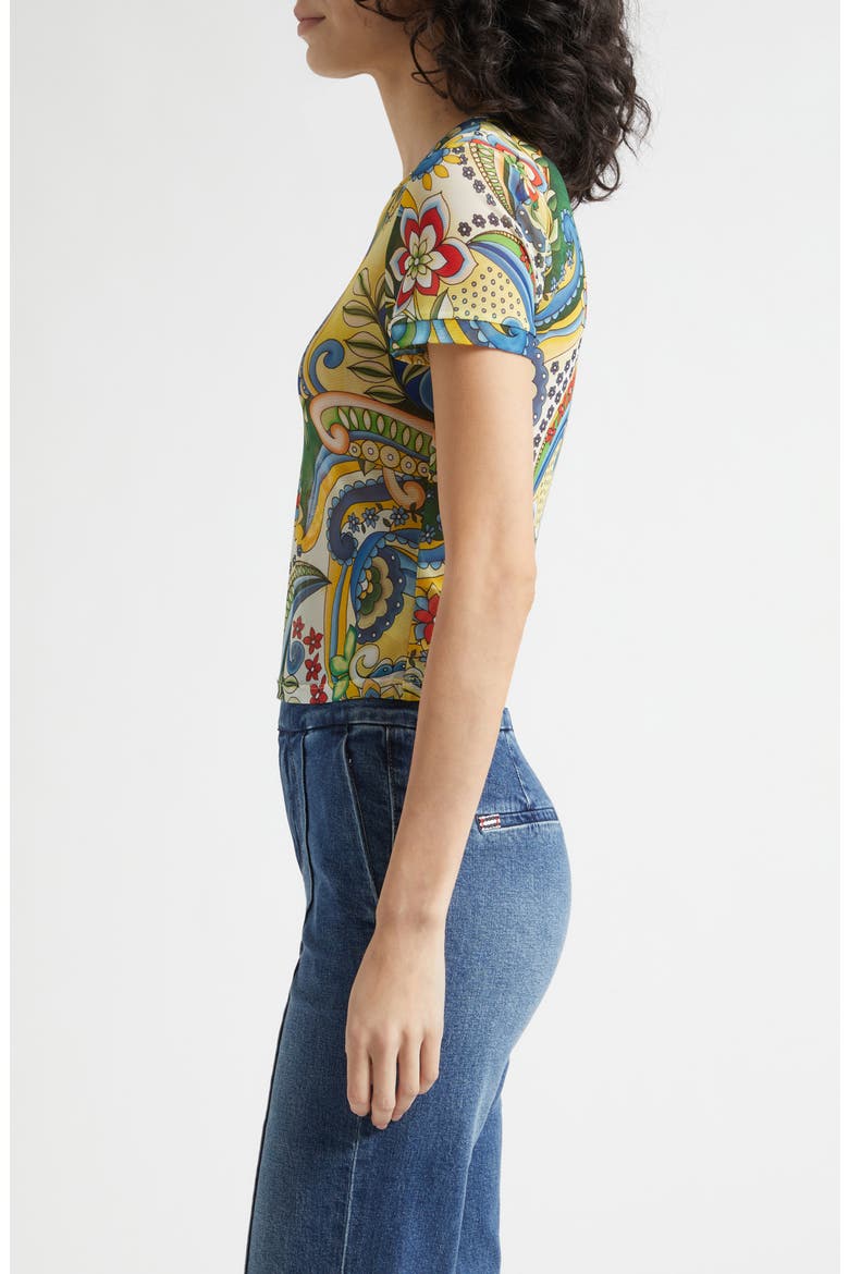 Tess Stretch Mesh T-Shirt, Alternate, color, HEAT WAVE