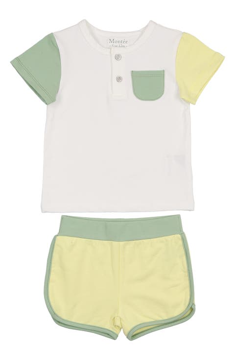 Sunshine Colorblock Henley & Shorts Set (Baby & Toddler)