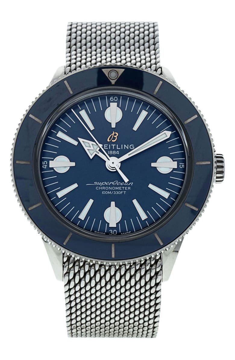 Watchfinder & Co. Breitling Preowned SuperOcean Heritage 57 Mesh Strap Watch, 42mm, Main, color,