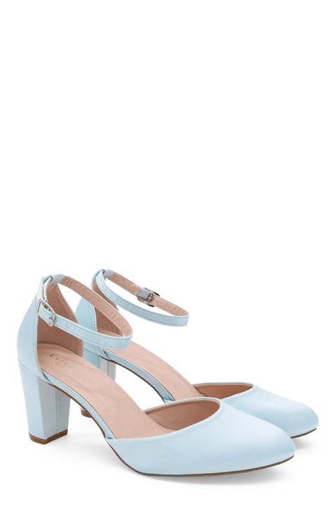 Sarah Satin Block Heel Wedding Pump