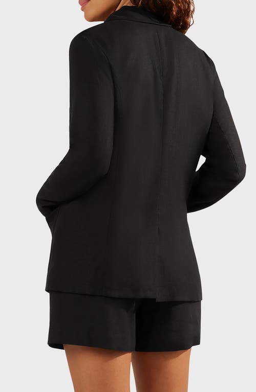 Matty M . Bronson Linen Blend Blazer In Black