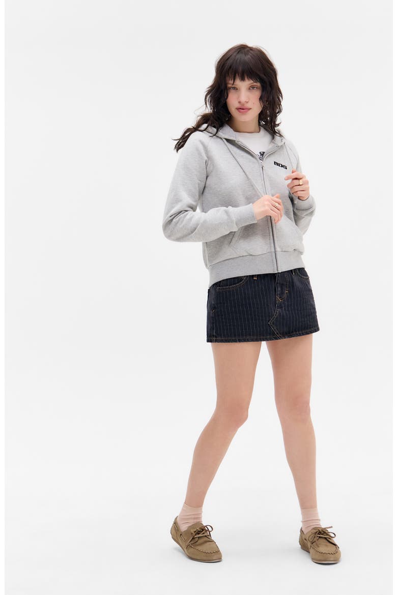 Shrunken Zip Hoodie, Alternate, color, GREY