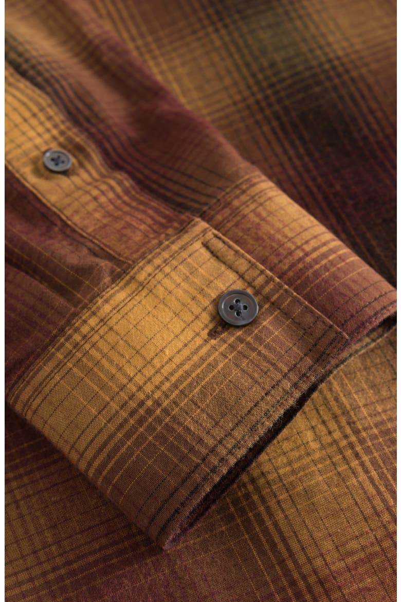Avenir Gradient Plaid Flannel Button-Up Shirt, Alternate, color, 2005 BROWN CHECK