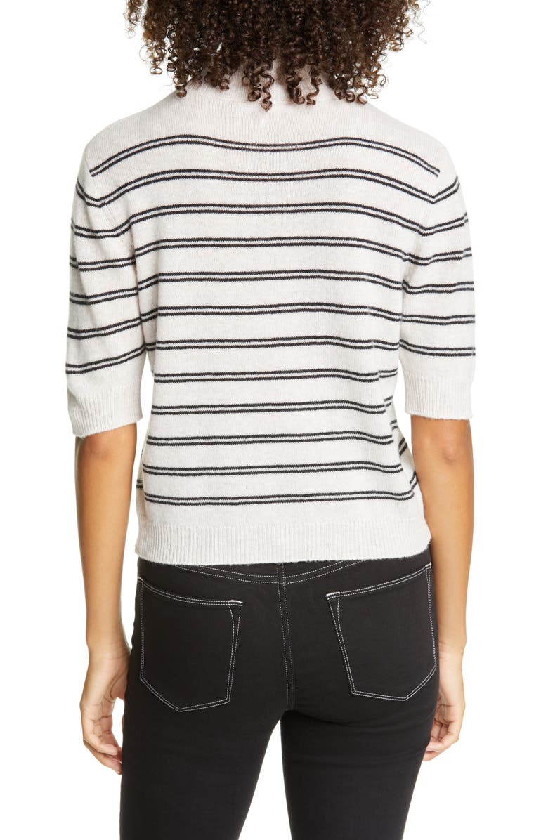 FRAME Stripe Wool & Cashmere Crop Sweater, Alternate, color, 
