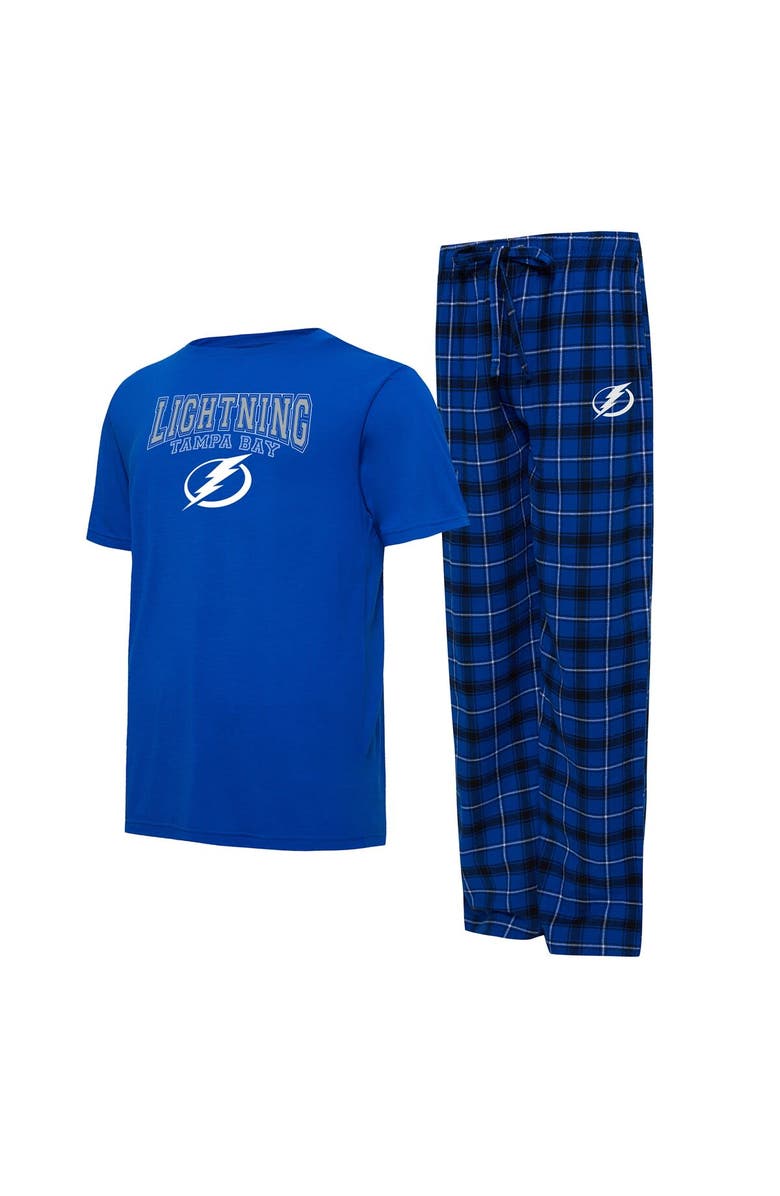 CONCEPTS SPORT Men's Concepts Sport Blue/Black Tampa Bay Lightning Arctic T-Shirt & Pajama Pants Sleep Set, Main, color, 