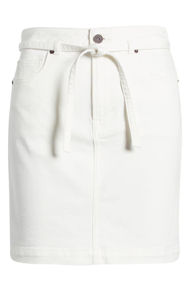 HIDDEN JEANS Tie Waist Denim Skirt, Alternate, color, Pearl