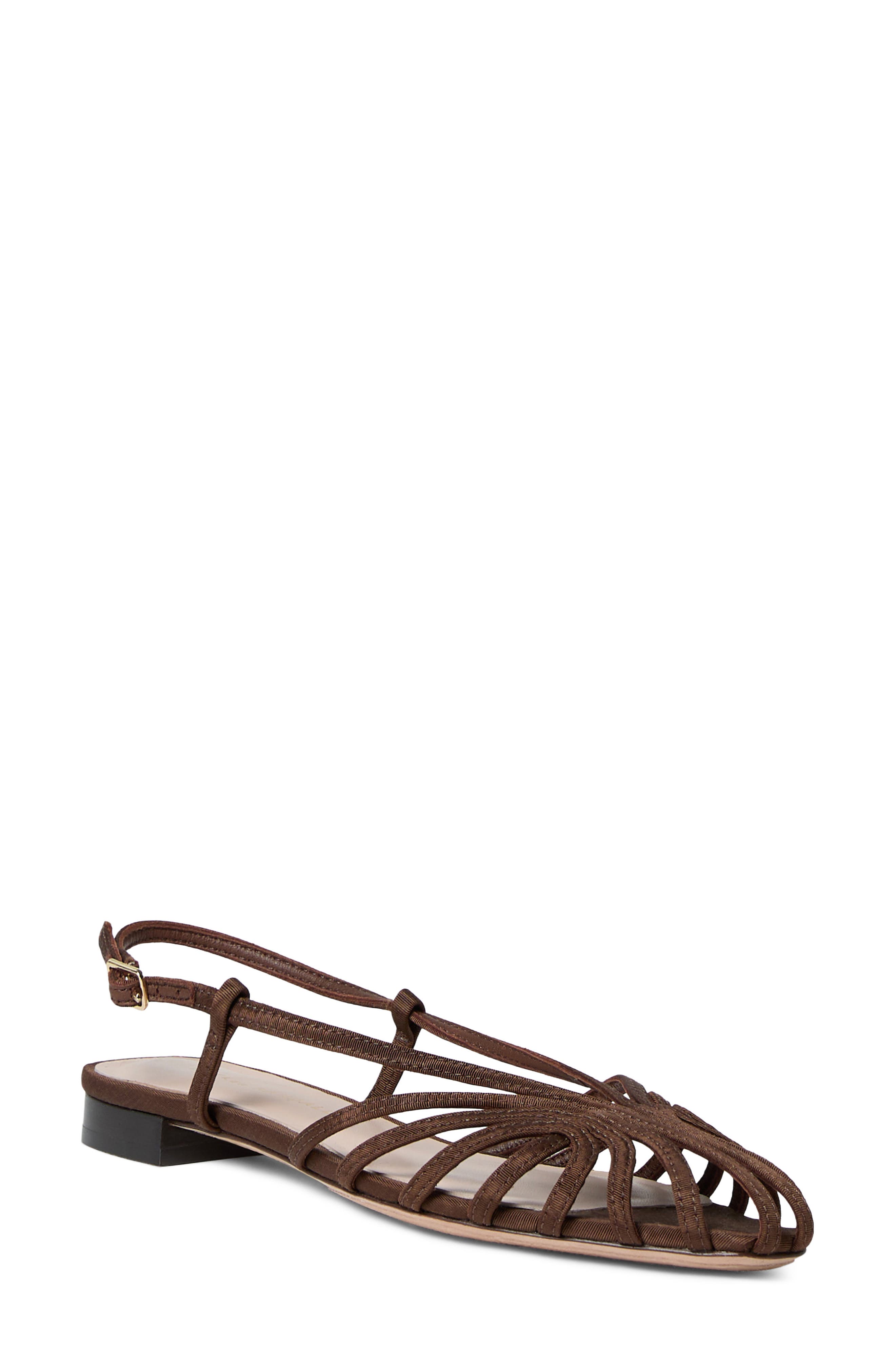 Loeffler Randall Devon Lattice Slingback Sandal, Main, color, Chocolate