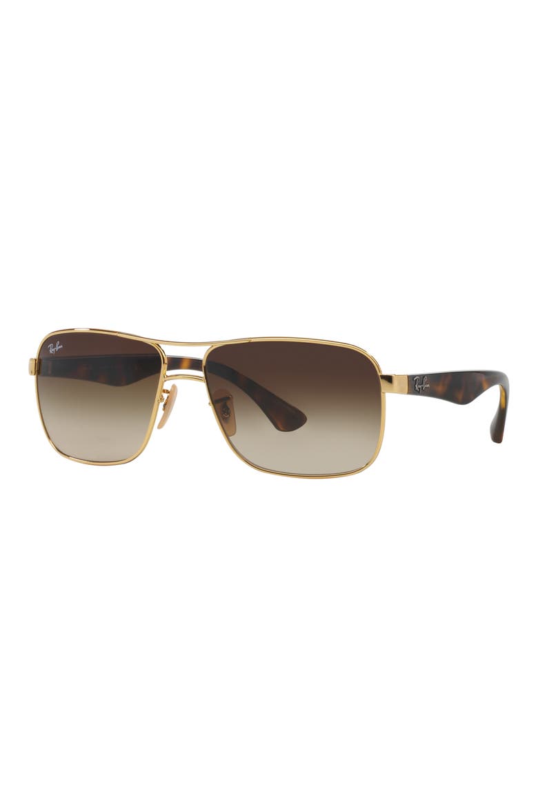 59mm Pilot Sunglasses, Alternate, color, GOLD/ BROWN