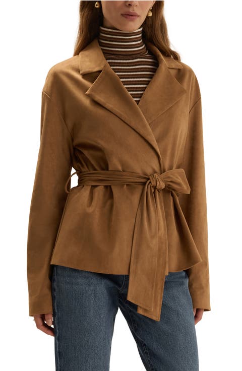 The Marina Faux Suede Wrap Jacket