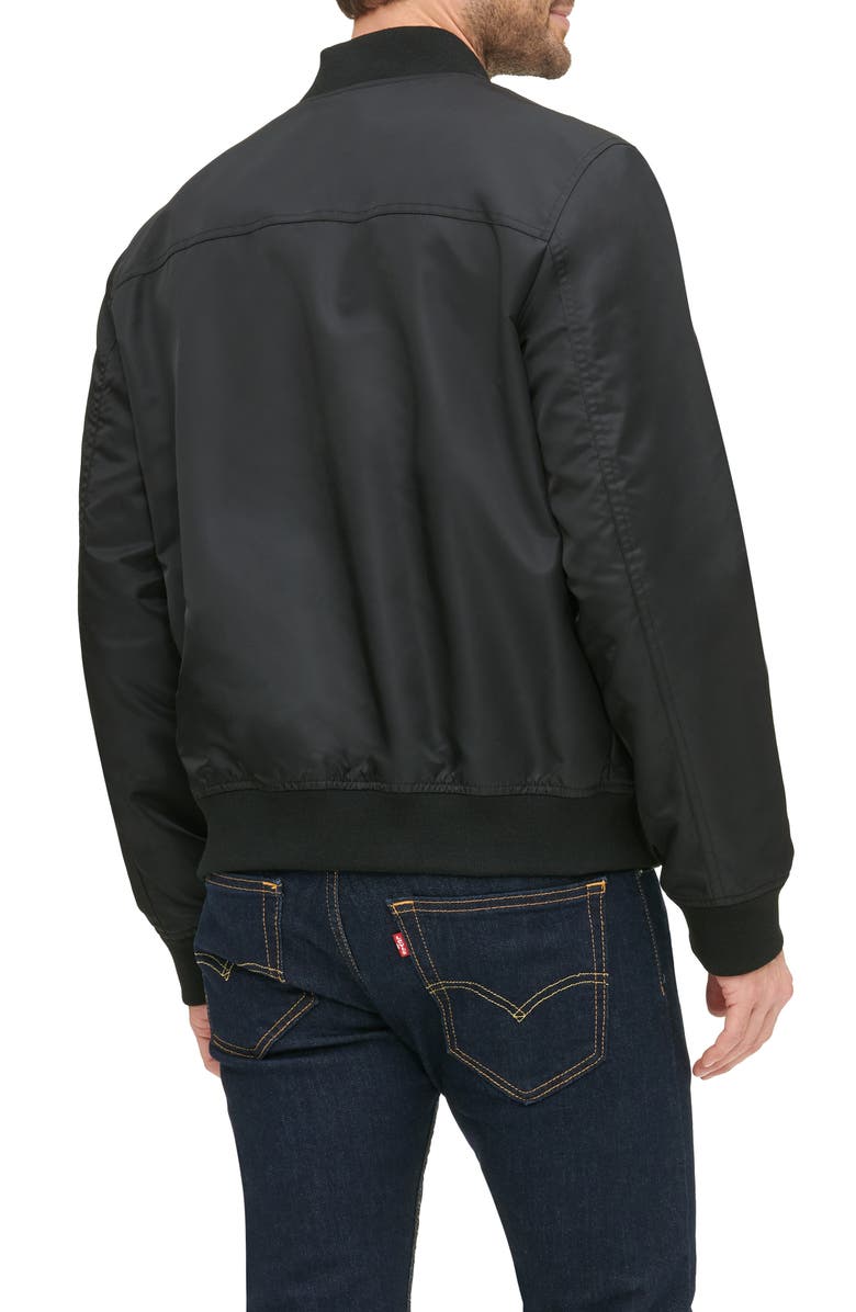 Levi's<sup>®</sup> Nylon Satin Bomber Jacket, Alternate, color, Black