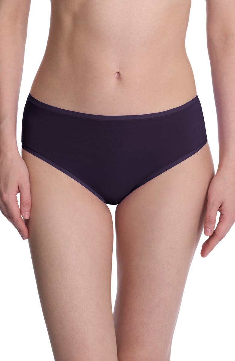 Natori Bliss Bare Cotton Hipster Briefs, Main, color, Purple Dsk